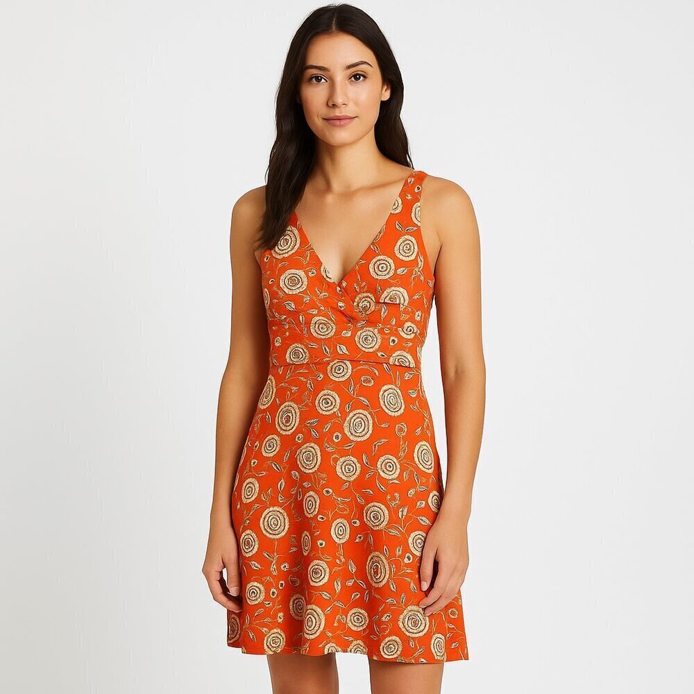 Patagonia Organic Cotton Floral Sundress Boho Festivalcore Orange Small Gorpcore